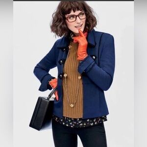 Cabi Navy Blue In the Band Jacket Stretch Classic Blazer Military - size medium